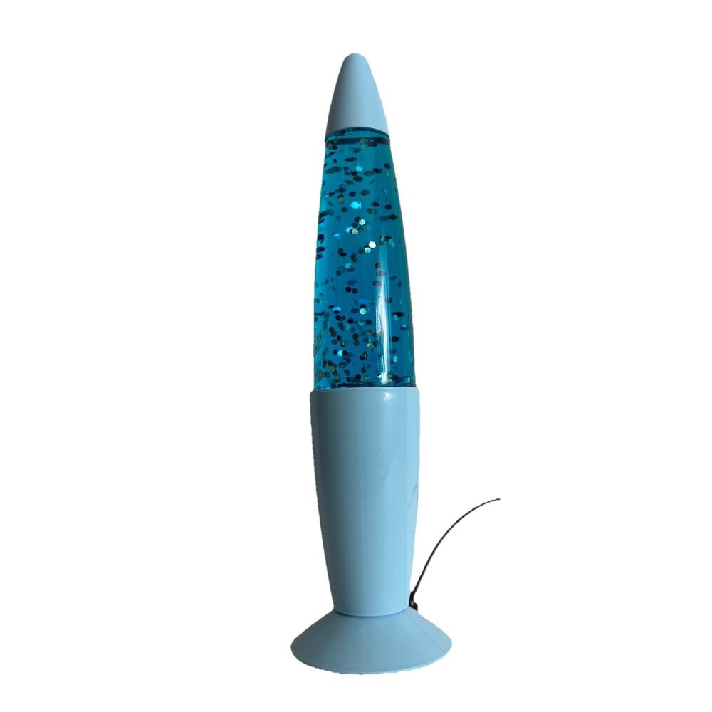 13” LED Glitter Motion Light Rocket Shape Lamp USB Powered Blue